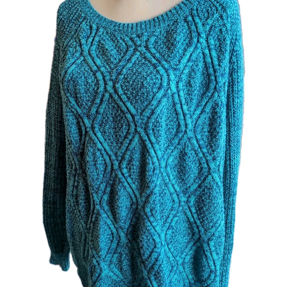 Faded Glory Women's Sweater Size‎ XL (16-18) Teal & Navy